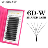 XIUSUZAKU 6D W-Shaped Eyelashes Extensions C/D Curl High Quality Idividual W-6D Lash